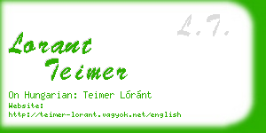 lorant teimer business card
